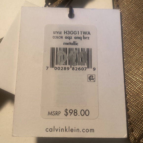 CALVIN KLEIN Wristlet. NEW. Bronze metallic color with Gold hardware. - Picture 9 of 9